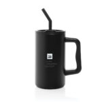 Tasse noire avec paille et anse ergonomique