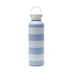Gourde rayée bleu et blanc avec anse blanche