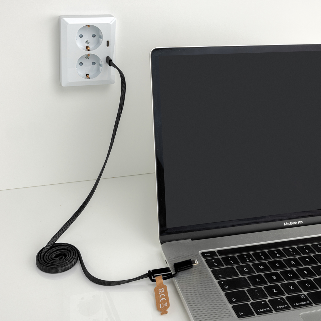 câble magnétique 60w 2 en 1 arc en pet rcs
