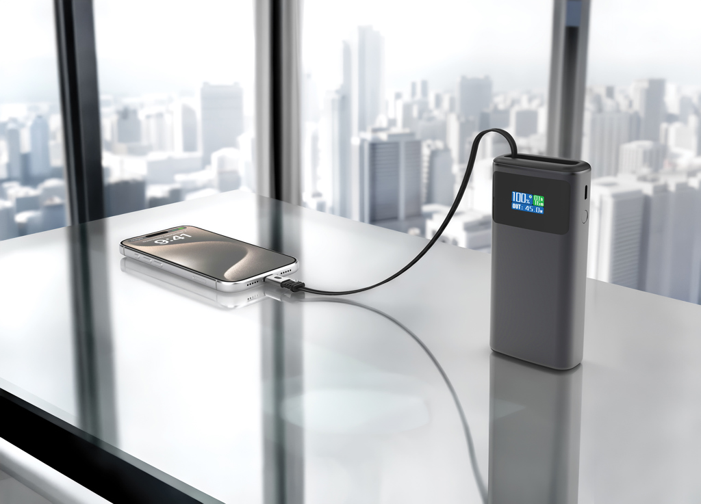 powerbank écologique 10.000mah avec écran et pd45w quantum rcs