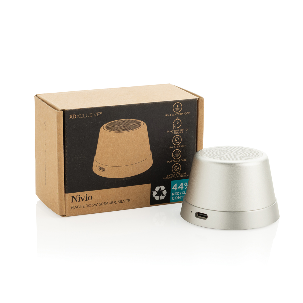 haut parleur magnétique 5w en aluminium recyclé rcs nivio