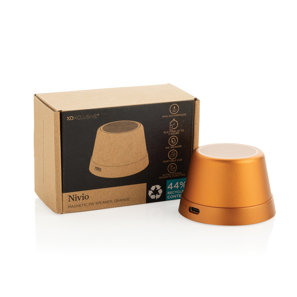 haut parleur magnétique 5w en aluminium recyclé rcs nivio
