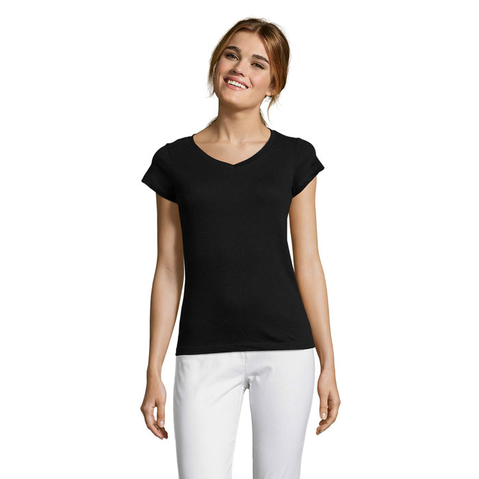 moon moon t shirt femme col v