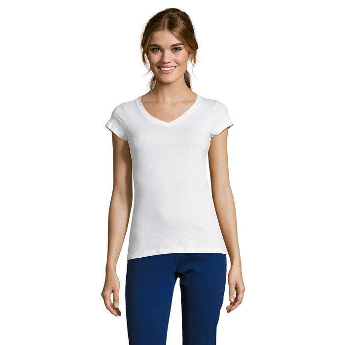 moon moon t shirt femme col v
