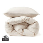 Parure de lit beige rayée avec oreiller