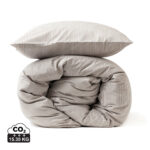 Parure de lit rayée beige avec oreiller