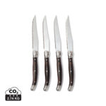 Quatre couteaux à steak dentelés manche bois