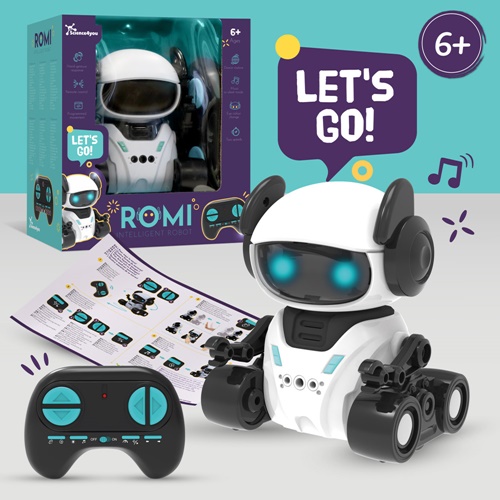 Robot jouet programmable avec télécommande, boîte 6+