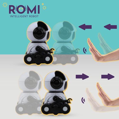 Robot intelligent ROMI réagissant à un geste de la main