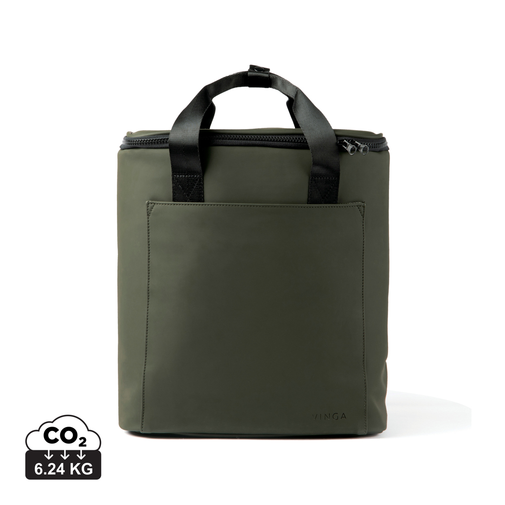 Sac isotherme vert avec poche avant et poignées