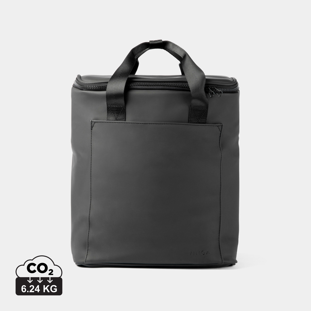 Sac isotherme noir avec poignées et poche frontale
