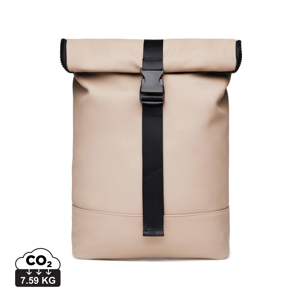 Sac à dos beige à fermeture roulée