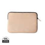 Housse d’ordinateur portable beige avec fermeture éclair noire