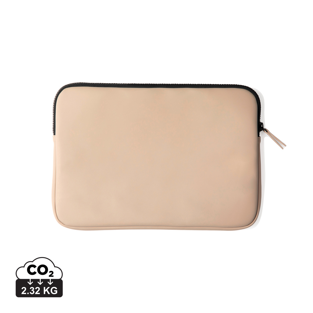 Housse d’ordinateur portable beige avec fermeture éclair noire