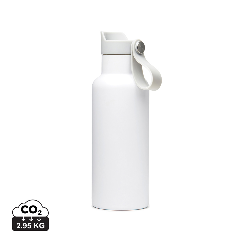 Gourde blanche réutilisable avec icône CO2
