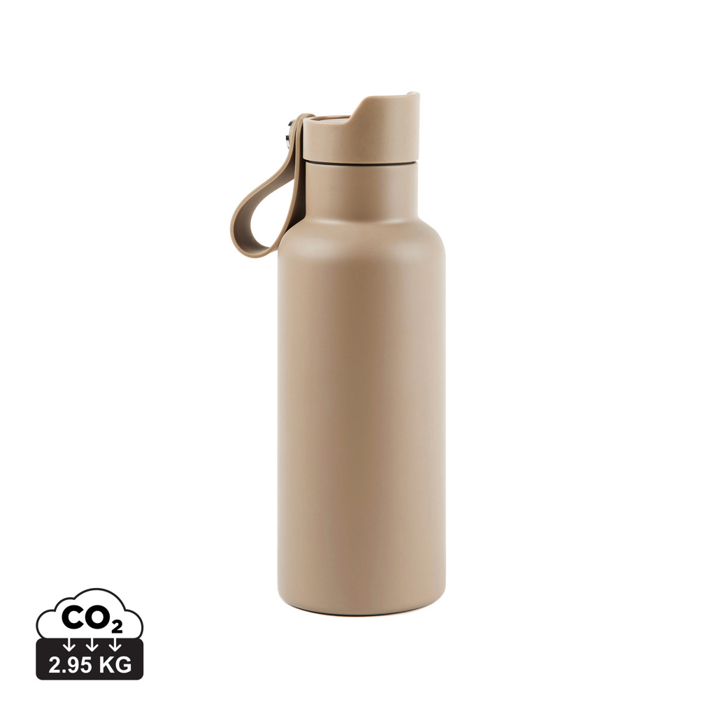 Gourde réutilisable beige avec anse intégrée