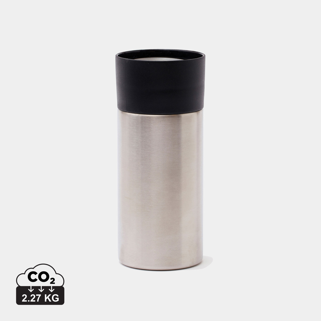 Mug isotherme en acier inoxydable avec couvercle noir