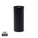 Gobelet isotherme noir minimaliste avec couvercle