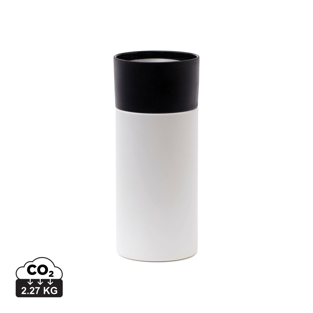 Gobelet isotherme blanc avec couvercle noir
