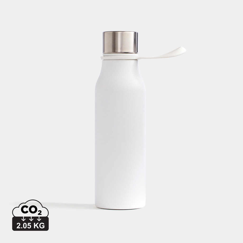 Gourde blanche réutilisable avec bouchon en métal