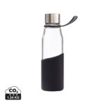 Gourde en verre avec housse noire