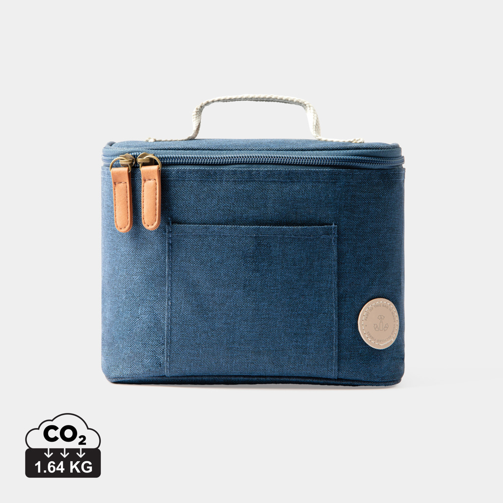 Sac isotherme bleu avec poignée et poche frontale