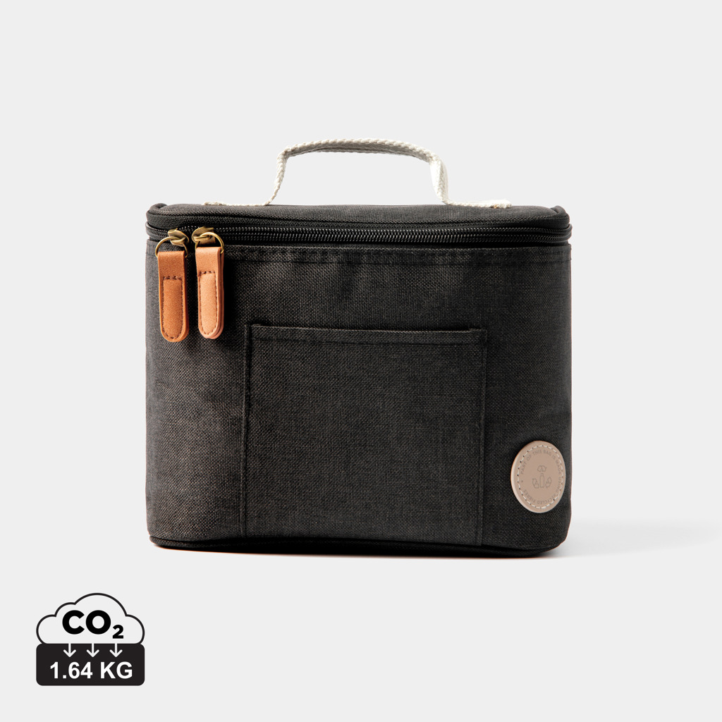Sac isotherme noir avec poignée et poche frontale