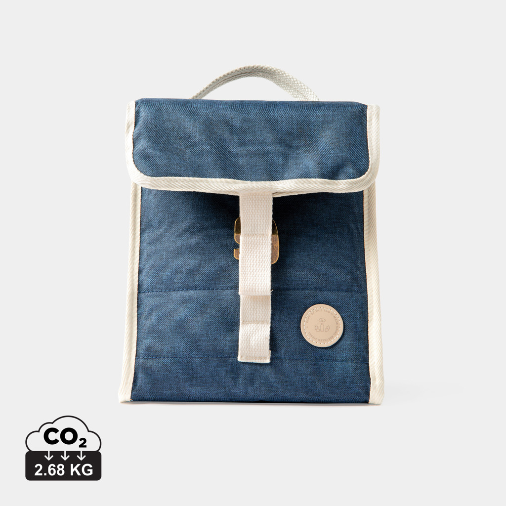 Sac isotherme bleu avec bordures beige