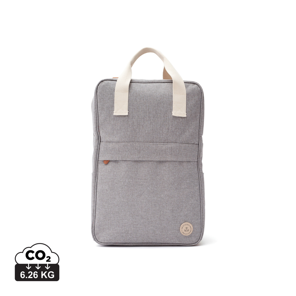 Sac à dos gris en tissu minimaliste