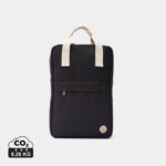 Sac à dos noir minimaliste avec poignées beiges