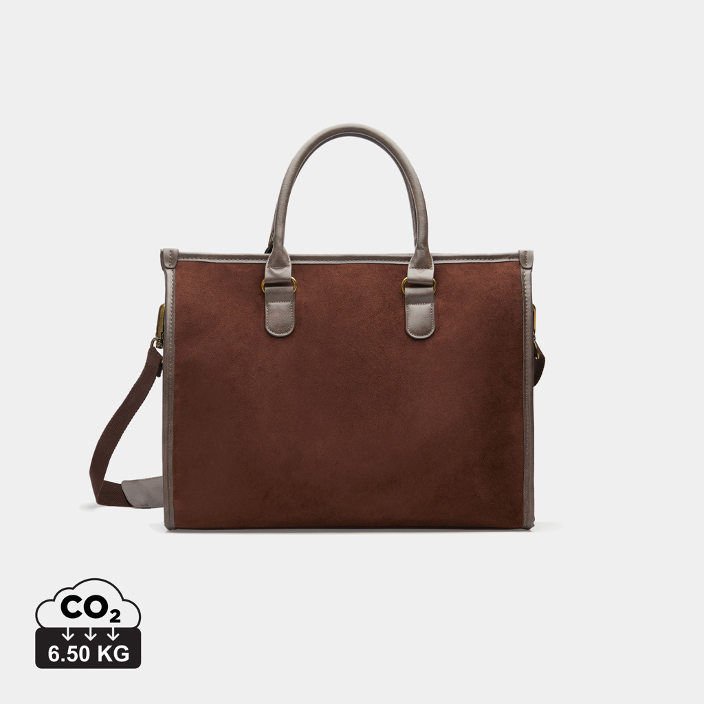 Sacoche en cuir marron avec bandoulière grise