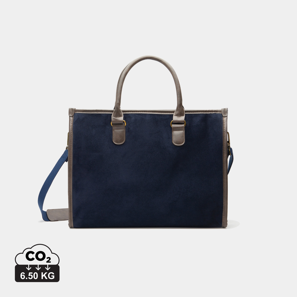 Sac ordinateur bleu et gris avec bandoulière