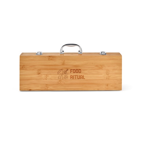 Coffret en bambou avec poignée métallique