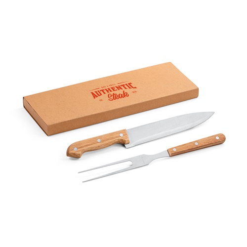 Couteau et fourchette à steak avec coffret