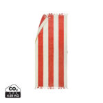 Serviette de plage rayée rouge et blanche
