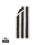 Serviette de plage rayée noire et blanche