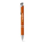 Stylo orange Wells Insurance avec finitions argentées