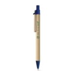 Stylo écologique en carton avec embouts bleus