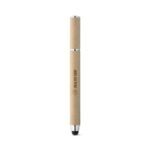 Stylo cylindrique beige avec embouts métalliques