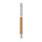 Stylo argenté avec corps en liège naturel