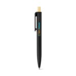 Stylo noir avec bouton en bois