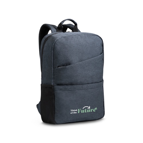 Sac à dos gris foncé avec logo vert