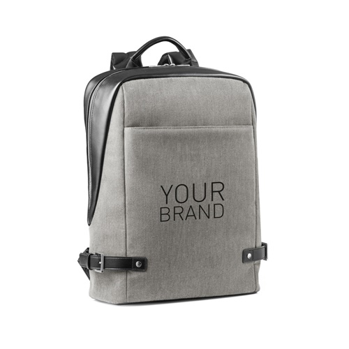 Sac à dos gris avec inscription YOUR BRAND