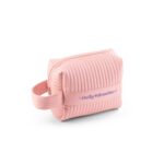 Trousse de toilette rose matelassée avec poignée