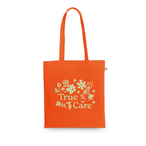 Sac cabas orange avec inscription True Care