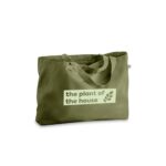 Sac cabas vert avec slogan imprimé