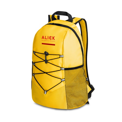Sac à dos jaune avec cordons noirs
