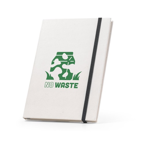 Carnet blanc avec logo écologique NO WASTE