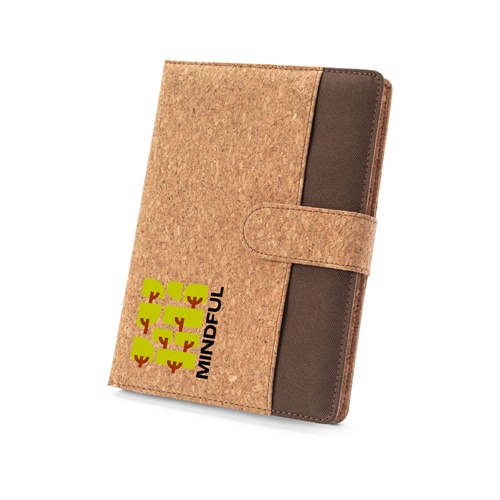 Carnet en liège et cuir avec fermeture