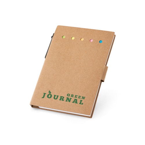 Carnet marron « Green Journal » avec points colorés